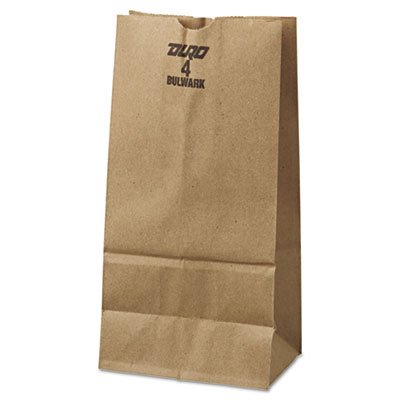 30904 #4 Paper Grocery Bag, 50lb Kraft, Extra-Heavy-Duty 5 x 3 1/3 x 9 3/4, 500
