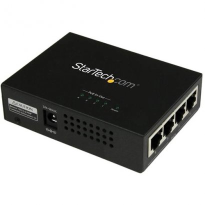 StarTech.com 4 Port Gigabit Midspan - PoE+ Injector - 802.3at and 802.3af POEINJ4G