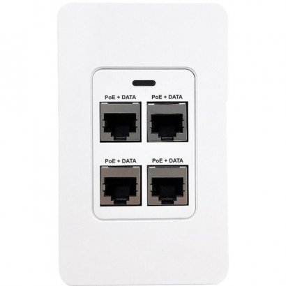 Visiontek 4 Port In-wall Gigabit PoE Extender with IEEE 802.3bt Uplink Power 600017