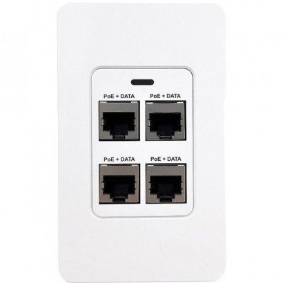 Visiontek 4 Port In-wall Gigabit PoE Extender with IEEE 802.3bt Uplink Power 600017