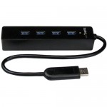 StarTech.com 4 Port Portable SuperSpeed USB 3.0 Hub with Built-in Cable ST4300PBU3