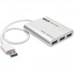 Tripp Lite 4-Port Portable USB 3.0 SuperSpeed Mini Hub, Aluminum U360-004-AL