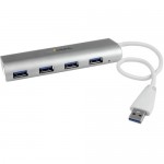 StarTech.com 4 Port Portable USB 3.0 Hub with Built-in Cable - Aluminum and Compact USB Hub ST43004UA