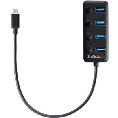 StarTech.com 4-Port USB-C Hub - 4x USB-A with Individual On/Off Switches HB30C4AIB