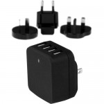 StarTech.com 4-Port USB Wall Charger - International Travel - 34W/6.8A - Black USB4PACBK