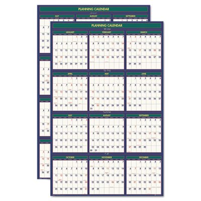 House of Doolittle 4 Seasons Reversible/Erasable Business/Academic Calendar, 24x37, 2015-2016 HOD391