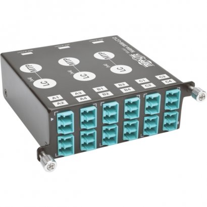 40 GB to 10 GB Breakout Cassette, (x3) 8-Fiber OM4 MTP/MPO to (x12) LC Duplex N484-3M8-LC12