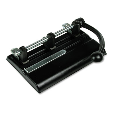 Master 40-Sheet Lever Action Two- to Seven-Hole Punch, 13/32" Holes, Black MAT1340PB