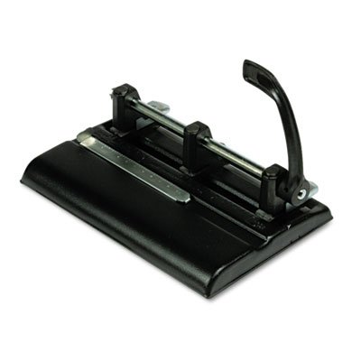 Master 40-Sheet Lever Action Two- to Seven-Hole Punch, 9/32" Holes, Black MAT1325B