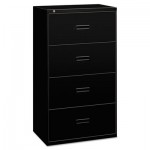 Basyx 400 Series Four-Drawer Lateral File, 30w x 19-1/4d x 53-1/4h, Black BSX434LP