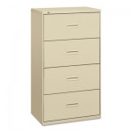 Basyx 400 Series Four-Drawer Lateral File, 30w x 19-1/4d x 53-1/4h, Putty BSX434LL