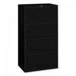 HON H484.L.P 400 Series Four-Drawer Lateral File, 36w x 19-1/4d x 53-1/4h, Black