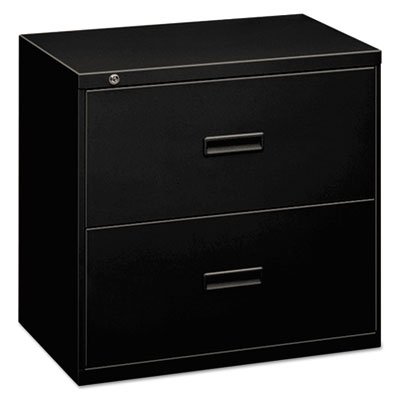 Basyx 400 Series Two-Drawer Lateral File, 30w x 19-1/4d x 28-3/8, Black BSX432LP