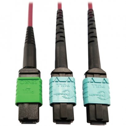 Tripp Lite 400G Multimode 50/125 OM4 Fiber Optic Cable, Magenta, 1 m N846D-01M-16DMG