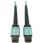 Tripp Lite 400G Multimode 50/125 OM4 Fiber Optic Cable, Aqua, 1 m N846D-01M-24AAQ