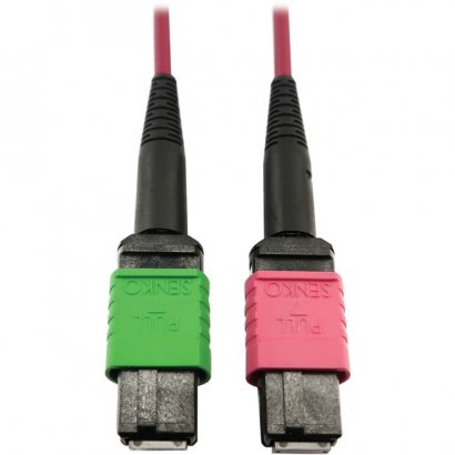 Tripp Lite 400G Multimode 50/125 OM4 Fiber Optic Cable, Magenta, 3 m N846D-03M-16BMG