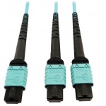 Tripp Lite 400G Multimode 50/125 OM4 Fiber Optic Cable, Aqua, 5 m N846D-05M-24BAQ