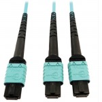 Tripp Lite 400G Multimode 50/125 OM4 Fiber Optic Cable, Aqua, 5 m N846D-05M-24BAQ