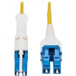 Tripp Lite 400Gb Duplex Singlemode 8.3/125 OS2 Fiber Optic Cable, Yellow, 1 m N381L-01M