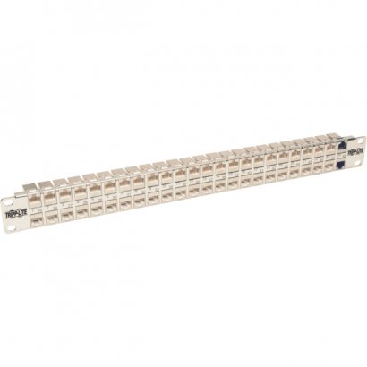 Tripp Lite 48-Port 1U Rack-Mount STP Shielded Cat6a Feedthrough Patch Panel, RJ45 Ethernet N254-048-SH-6A