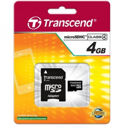 Transcend 4GB microSD High Capacity (microSDHC) Card TS4GUSDHC4