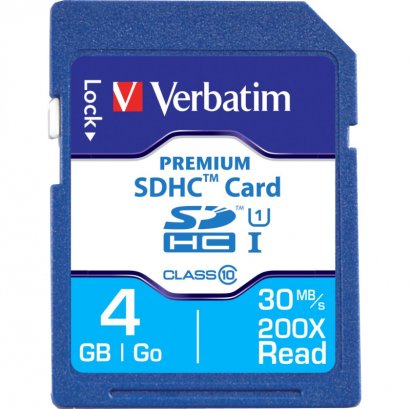 Verbatim 4GB Premium SDHC Memory Card, UHS-I Class 10 96171