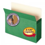 Smead 5 1/4" Exp Colored File Pocket, Straight Tab, Letter, Green SMD73236