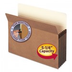 Smead 5 1/4" Exp File Pocket, Straight Tab, Letter, Manila/Redrope, 50/Bx SMD73810