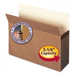 Smead 5 1/4" Exp Pocket, Straight Tab, Letter, Manila/Redrope, 10/Box SMD73234