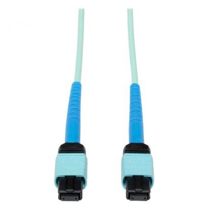 Tripp Lite 5 Meter MTP / MPO Patch Cable, 24 Fiber, 100GbE Aqua OM3 Plenum N846-05M-24-P
