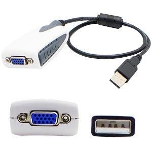 AddOn 5 Pack of 8in USB 2.0 (A) Male to VGA Female Black A/V Adapter USB2VGA-5PK