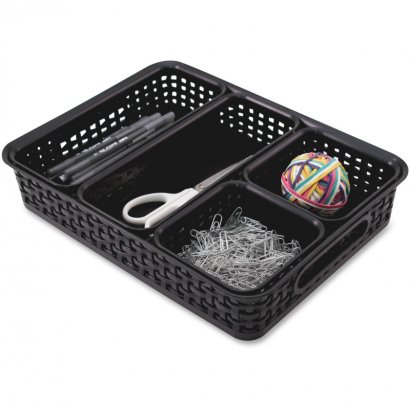 Advantus 5-pack Plastic Weave Bins 37530