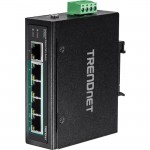 TRENDnet 5-Port Industrial Gigabit PoE+ DIN-Rail Switch TI-PG50