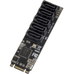 SYBA Multimedia 5 port Non-RAID SATA III 6Gbp/s to M.2 B+M Key Adapter PCI-e 3