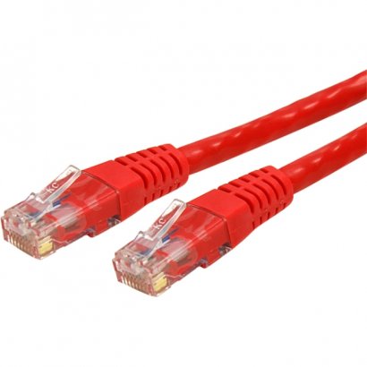 StarTech 50 ft Cat 6 Red Molded RJ45 UTP Gigabit Cat6 Patch Cable - 50ft Patch Cord C6PATCH50RD