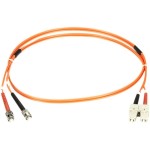 Black Box 50-Micron Multimode Fiber Optic Value Patch Cable, Duplex, Zipcord FO50-001M-STSC