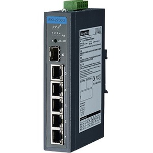 Advantech 5GbE+1G SFP Industrial Unmanaged PoE Switch with Wide Temp EKI-2706G-1GFPI-AE