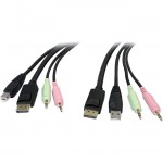 StarTech 6 ft 4-in-1 USB DisplayPort KVM Switch Cable DP4N1USB6