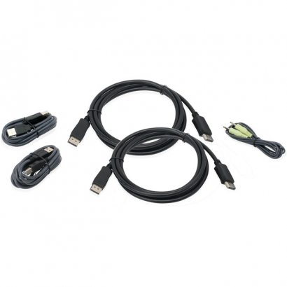 Iogear 6 Ft. Dual View DisplayPort, USB KVM Cable Kit with Audio (TAA) G2L9202UTAA3