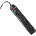 Weltron 6 Outlet Black Plastic Surge Protector w/ 6ft Cord WSP-600PLF-6BK