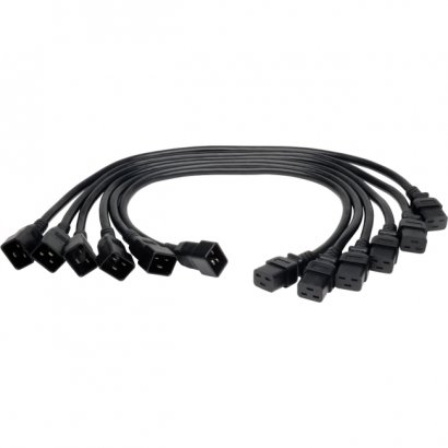 6-Pack of 2-ft. 12AWG Heavy Duty Power Cords (IEC-320-C19 to IEC-320-C20) P036-002-6