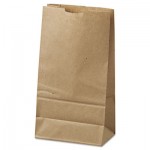 18406 #6 Paper Grocery Bag, 35lb Kraft, Standard 6 x 3 5/8 x 11 1/16, 500 bags BAGGK6500