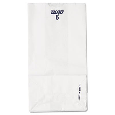 51046 #6 Paper Grocery Bag, 35lb White, Standard 6 x 3 5/8 x 11 1/16, 500 bags BAGGW6500