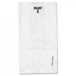 51046 #6 Paper Grocery Bag, 35lb White, Standard 6 x 3 5/8 x 11 1/16, 500 bags BAGGW6500