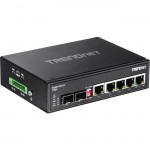 TRENDnet 6-Port Hardened Industrial Gigabit DIN-Rail Switch TI-G62