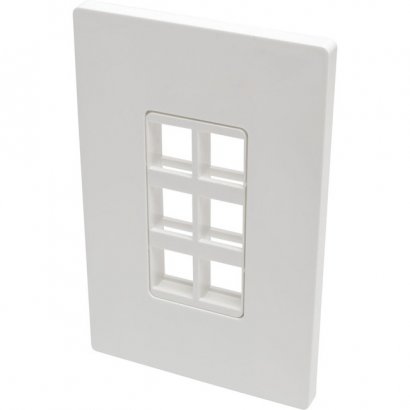 Tripp Lite 6-Port Single-Gang Universal Keystone Wallplate, White N080-106