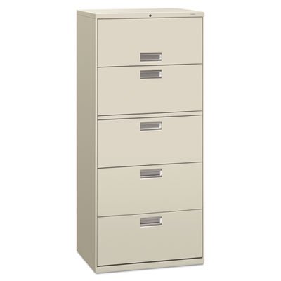 HON 600 Series Five-Drawer Lateral File, 30w x 19-1/4d, Light Gray HON675LQ