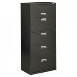 HON 600 Series Five-Drawer Lateral File, 30w x 19-1/4d, Charcoal HON675LS