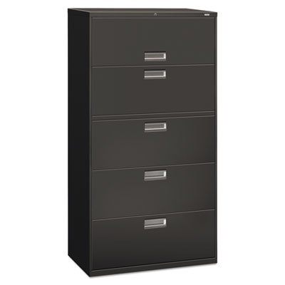 HON 600 Series Five-Drawer Lateral File, 36w x 19-1/4d, Charcoal HON685LS