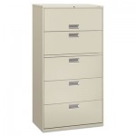 HON 600 Series Five-Drawer Lateral File, 36w x 19-1/4d, Light Gray HON685LQ